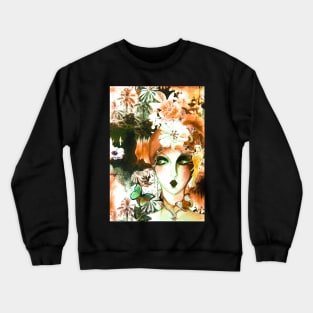 70s art collage deco fashion print autumn vibrant Crewneck Sweatshirt